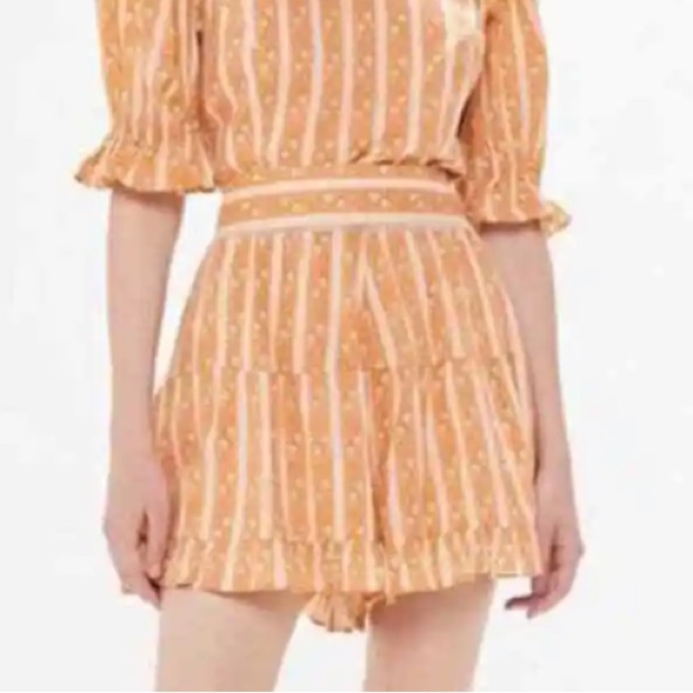 Urban Outfitters Prairie Ruffle Shorts  Boho Floral/Stripe Mix Print Size S EUC